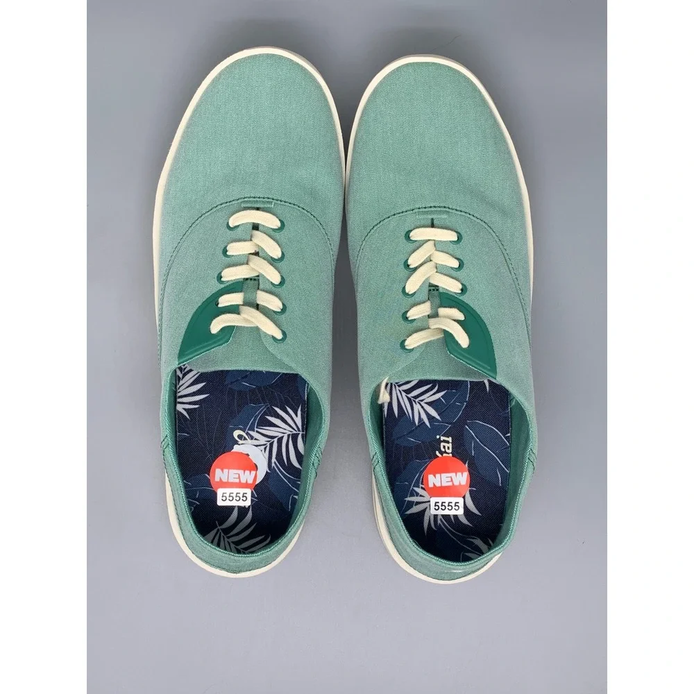 OluKai Tradewind Green Canvas Slip On Sneakers 10533-8Z8Z Men's Sz 12 NWT